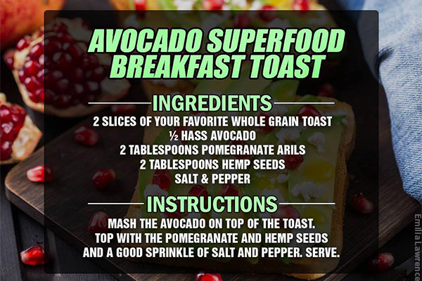 avocado superfood breakfast toast